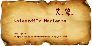 Koleszár Marianna névjegykártya