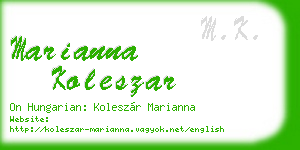 marianna koleszar business card